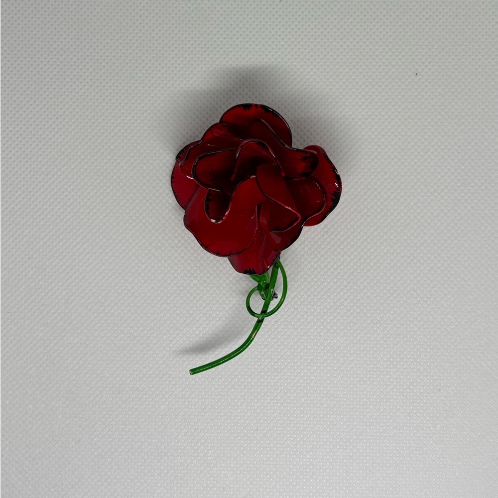 Vintage Metal Rose Brooch Pin